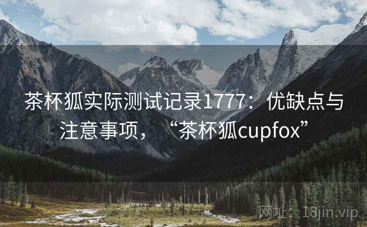 茶杯狐实际测试记录1777：优缺点与注意事项，“茶杯狐cupfox”