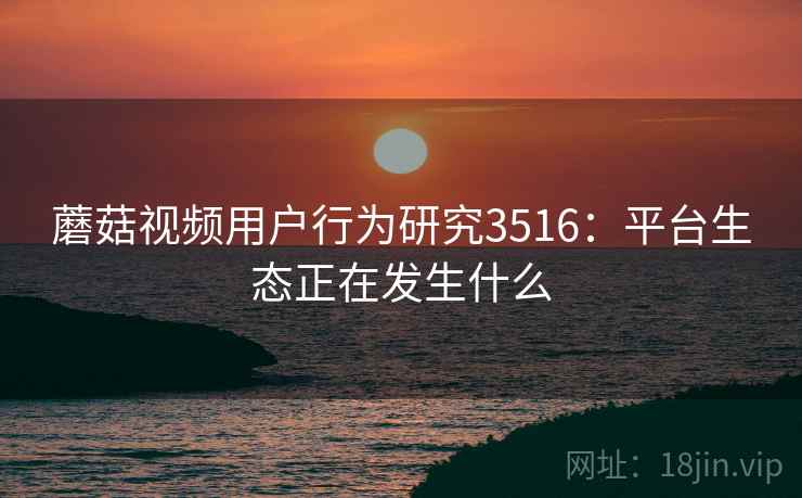 蘑菇视频用户行为研究3516：平台生态正在发生什么