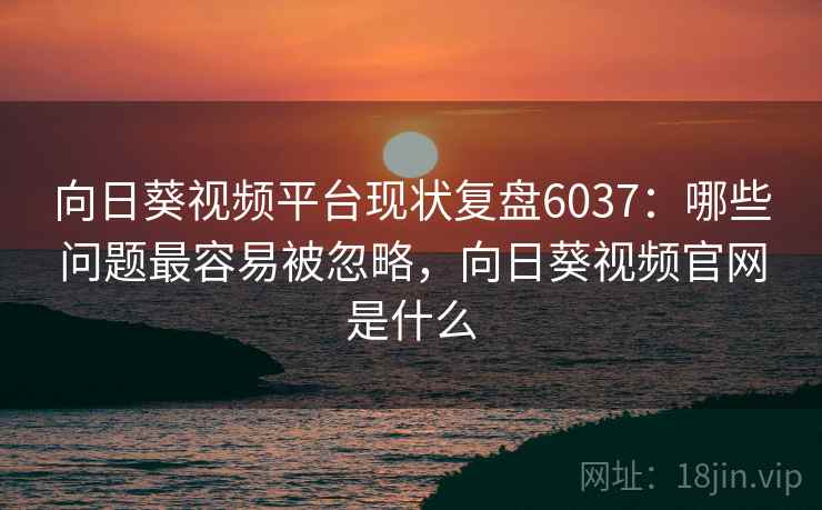 向日葵视频平台现状复盘6037：哪些问题最容易被忽略，向日葵视频官网是什么