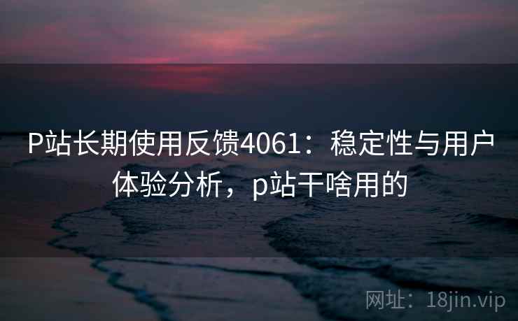 P站长期使用反馈4061：稳定性与用户体验分析，p站干啥用的