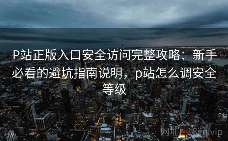 P站正版入口安全访问完整攻略：新手必看的避坑指南说明，p站怎么调安全等级